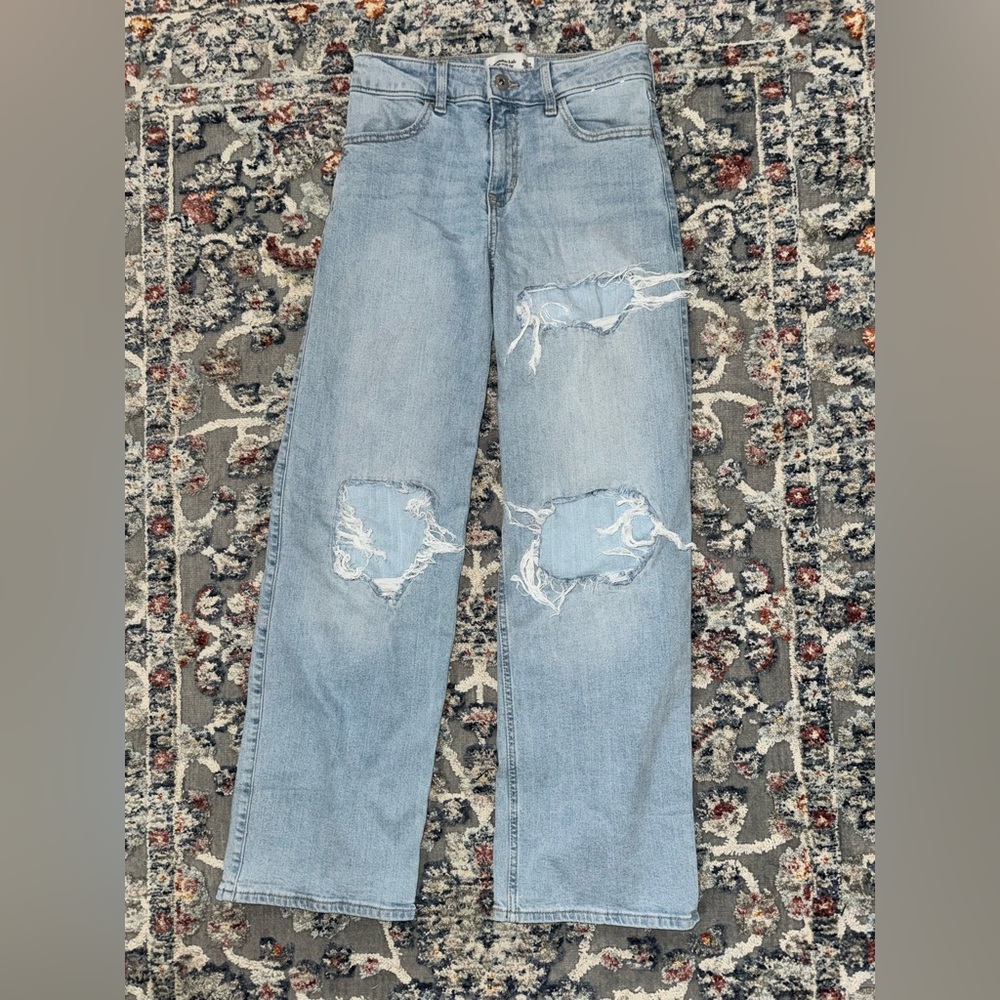 Abercrombie Kids High-Rise Wide Leg Jeans